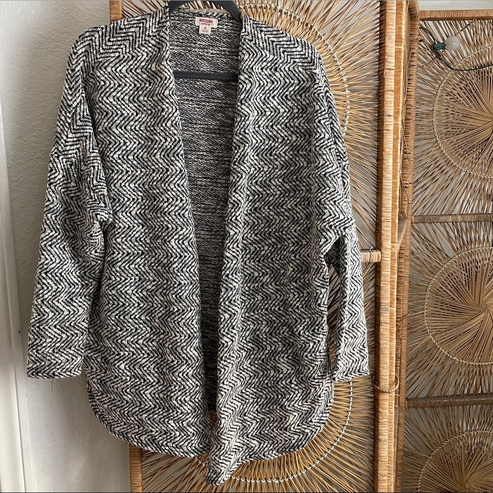 Black and white knit sweater